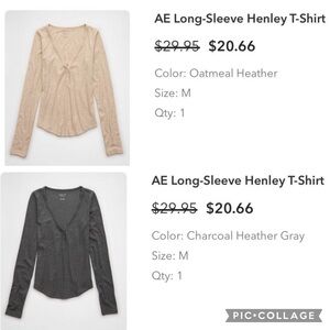 AE Long-Sleeve Henley T-Shirt bundle